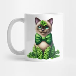 Clover Burmese Cat St Patricks Day Mug